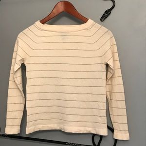 Banana Republic sweater, cream w/sparkly stripes